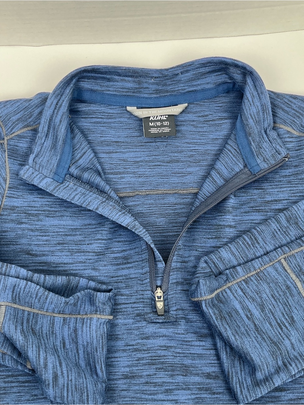 Kuhl Youth Boys Heathered Blue Alloy 1/4 Zip Lightweight Sweater Size M; Active - Picture 9 of 16